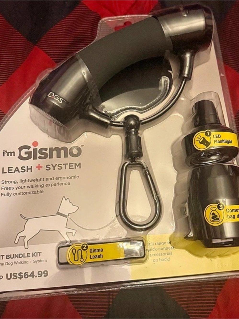 I'm Gismo Leash + System Night Bundle Kit Black NWT
